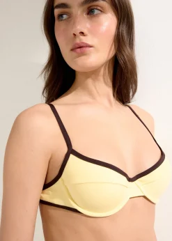 Balconette-Bikinioberteil Bicolor Piping