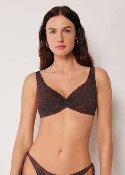 Balconette-Bikinioberteil Dark Animalier