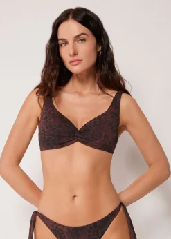 Balconette-Bikinioberteil Dark Animalier