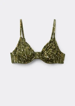 Balconette-Bikinioberteil Natural Tie-Dye