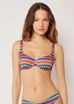 Balconette-Bikinioberteil Vibrant Chevron