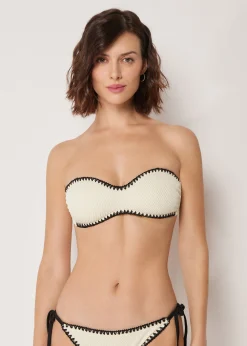 Bandeau-Bikinioberteil Bicolor Embroidery