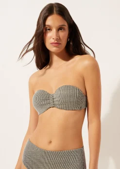 Bandeau-Bikinioberteil Golden Stripes