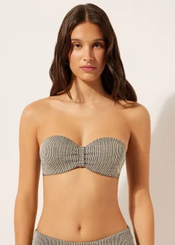 Bandeau-Bikinioberteil Golden Stripes