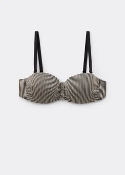 Bandeau-Bikinioberteil Golden Stripes
