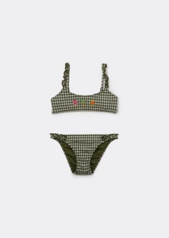 Bikini für Mädchen Green Vichy