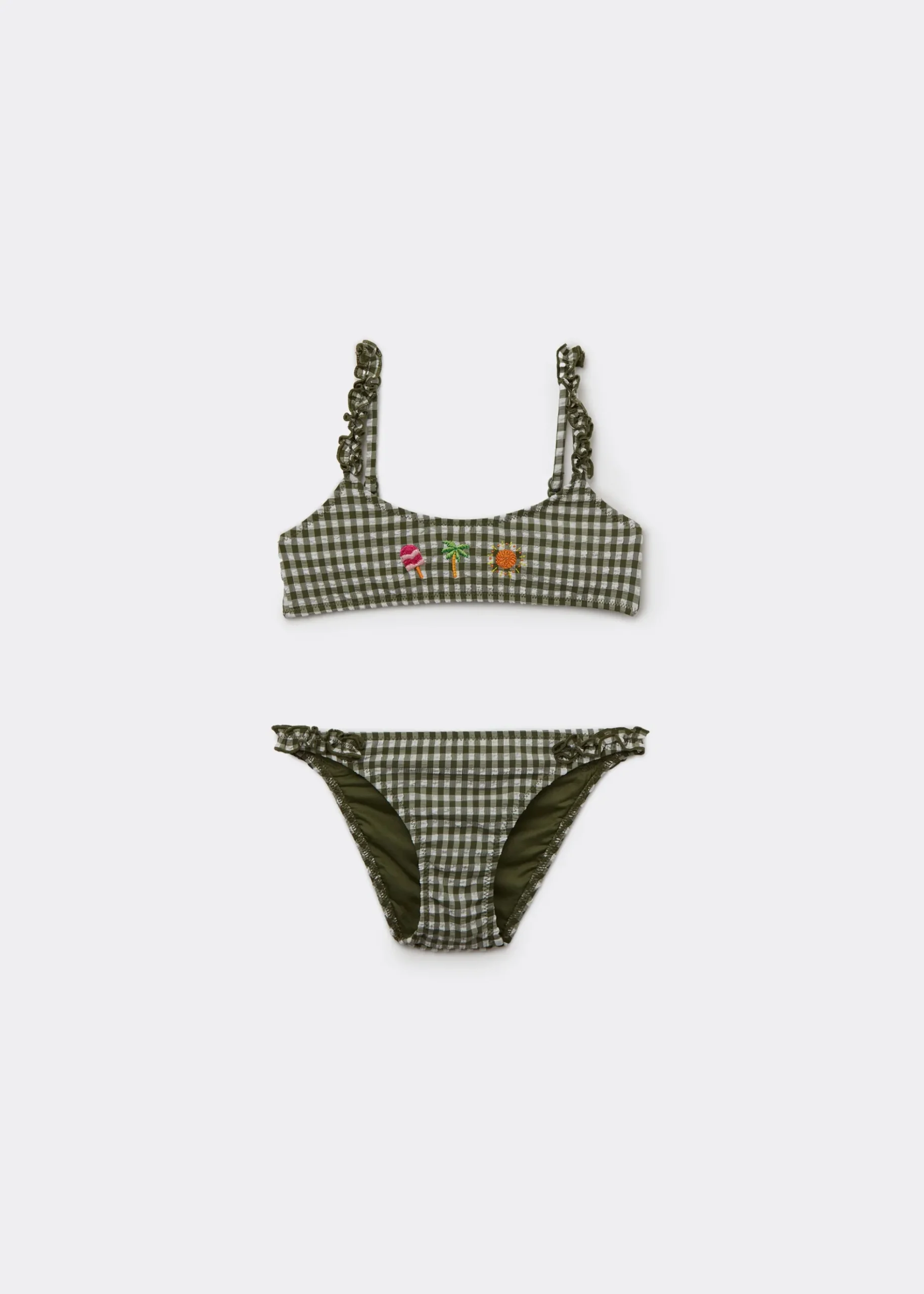 Bikini für Mädchen Green Vichy