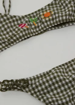 Bikini für Mädchen Green Vichy