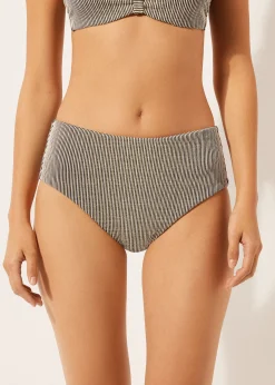 Bikinihose mit hohem Bund Golden Stripes