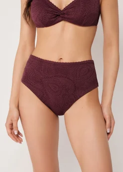 Bikinihose mit hohem Bund Precious Jacquard