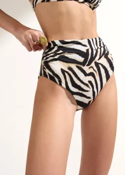 Bikinihose mit hohem Bund Savannah Zebra