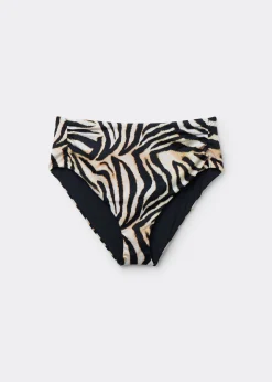 Bikinihose mit hohem Bund Savannah Zebra