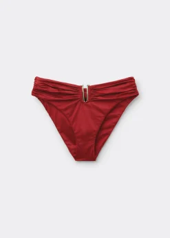 Bikinihose mit hohem Bund Shiny Satin