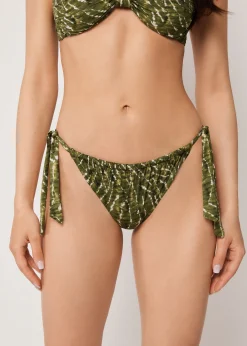 Bikinihose mit Schleifen Natural Tie-Dye
