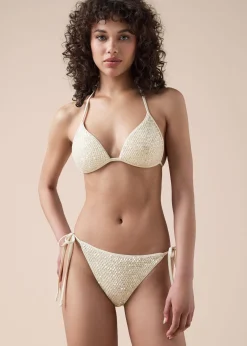 Bikinihose mit schmalen Bändchen Sequin Net