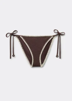 Bikinihose mit schmalen Bändchen Bicolor Embroidery