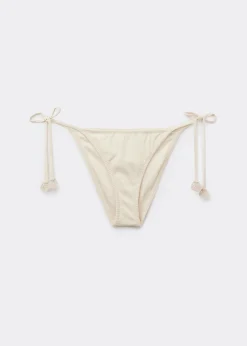 Bikinihose mit schmalen Bändchen Floral Crochet