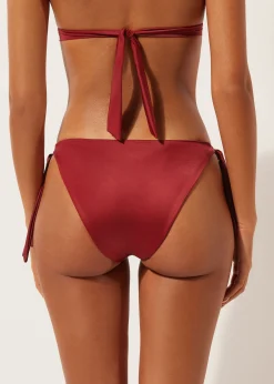 Bikini-Slip mit seitlichen Bändern Shiny Satin