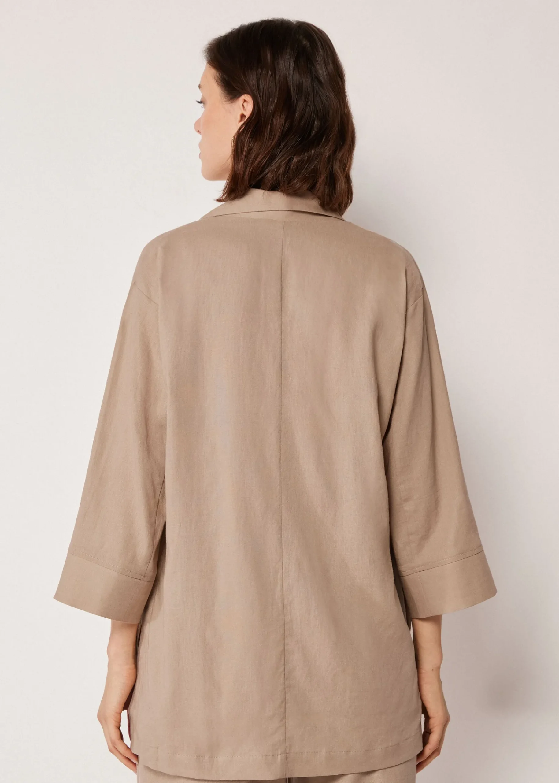 Blazer in lockerer Passform mit Leinen