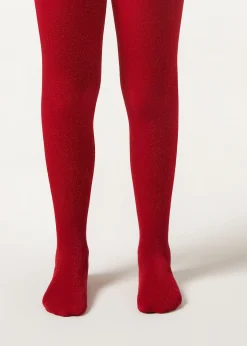 Blickdichte Strumpfhose 70 Denier mit Glitzer für Mädchen