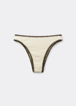 Brazilian-Bikinihose mit hohem Bund Bicolor Embroidery
