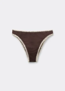 Brazilian-Bikinihose mit hohem Bund Bicolor Embroidery