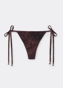 Brazilian-Bikinihose mit schmalen Bändchen Dark Animalier
