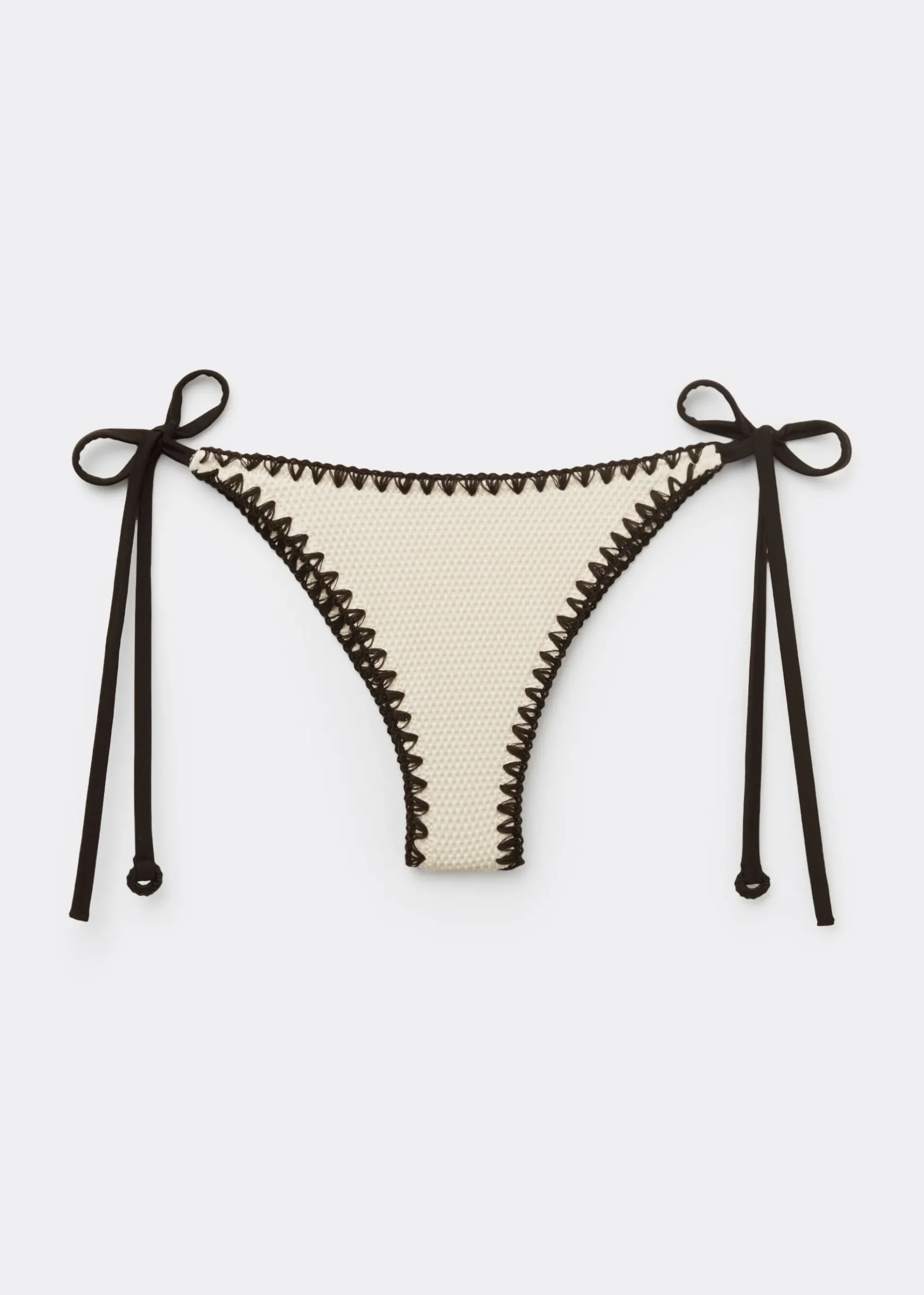 Brazilian-Bikinihose mit schmalen Bändchen Bicolor Embroidery