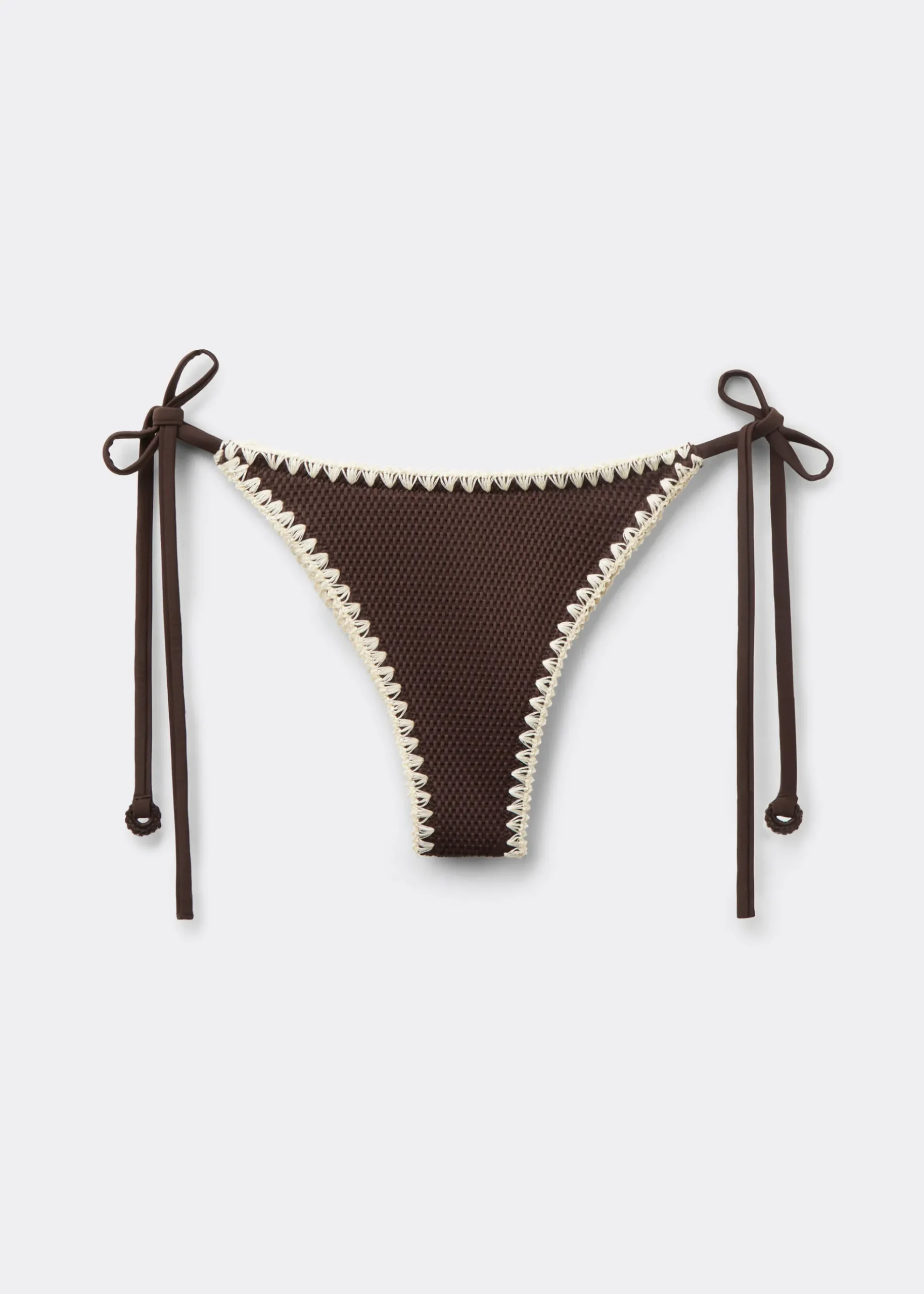 Brazilian-Bikinihose mit schmalen Bändchen Bicolor Embroidery