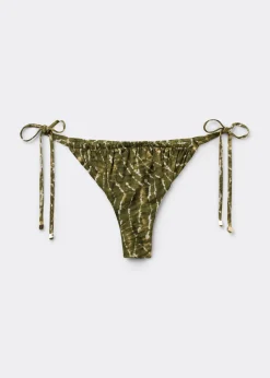 Brazilian-Bikinihose mit schmalen Bändchen Natural Tie-Dye