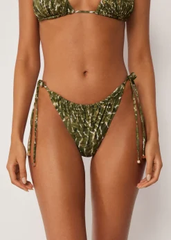 Brazilian-Bikinihose mit schmalen Bändchen Natural Tie-Dye
