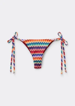 Brazilian-Bikinihose mit schmalen Bändchen Vibrant Chevron