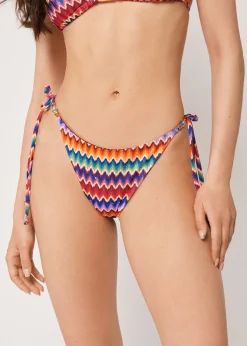 Brazilian-Bikinihose mit schmalen Bändchen Vibrant Chevron