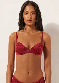 Gepolstertes Push-Up-Bikini-Top Shiny Satin