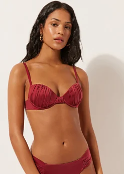 Gepolstertes Push-Up-Bikini-Top Shiny Satin