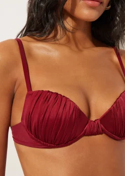 Gepolstertes Push-Up-Bikini-Top Shiny Satin