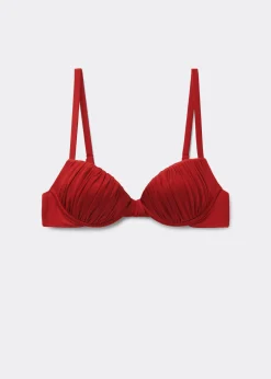 Gepolstertes Push-Up-Bikini-Top Shiny Satin
