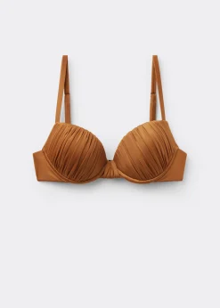 Gepolstertes Push-Up-Bikini-Top Shiny Satin