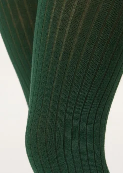 Gerippte Baumwollstrumpfhose für Mädchen