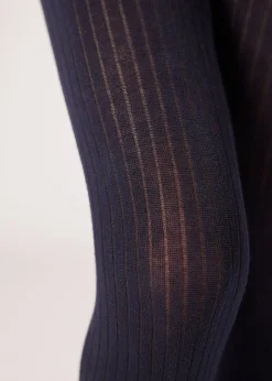 Gerippte Baumwollstrumpfhose für Mädchen