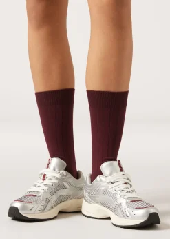 Gerippte Socken in 3/4-Länge
