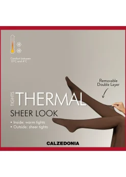 Halbtransparente Thermostrumpfhose