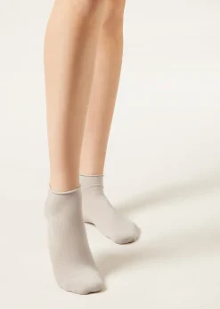 Kurze Baumwollsocken ohne Rand