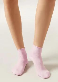 Kurze Baumwollsocken ohne Rand