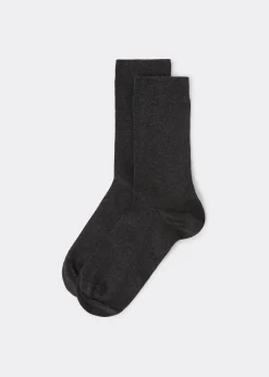 Kurze Herrensocken aus satinierter Baumwolle