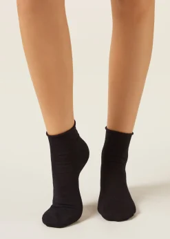 Kurze randlose Socken mit Leinen