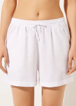 Kurze Shorts aus Leinen und Viskose