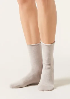 Kurze Socken mit Cashmere