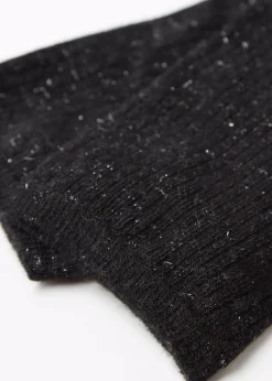 Kurze Socken mit Cashmere und Glitzergarn