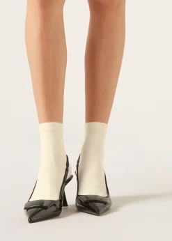 Kurze Socken mit gemustertem Rand